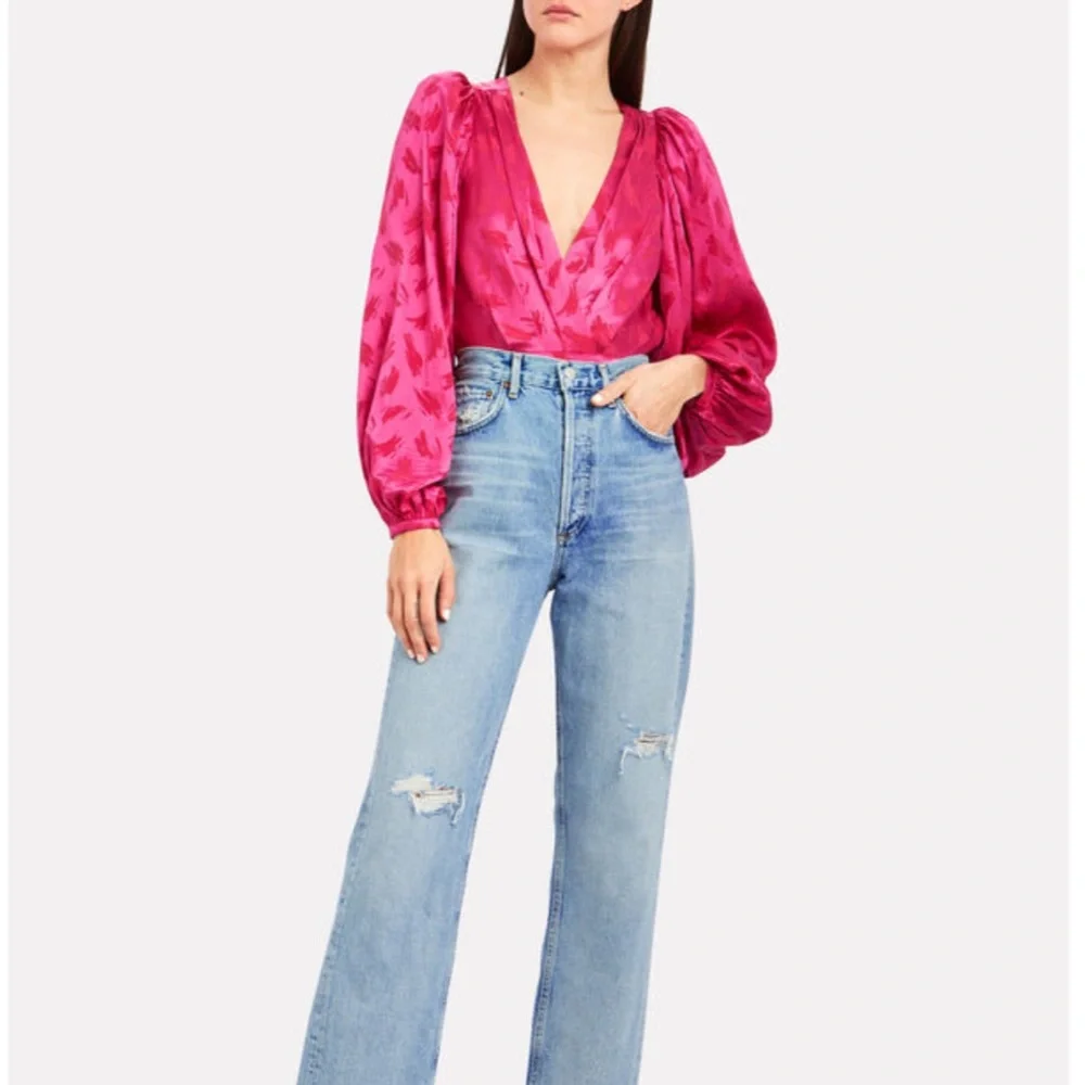 NWT Ronny Kobo Eugenia Jacquard Top Silk Blend Pink Size Small - Picture 16 of 16